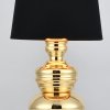 Czarna lampka stołowa nocna abażurowa aluminiowa designerska klasyczna elegancka QUEEN MT-8046-18 black gold Step Into Design
